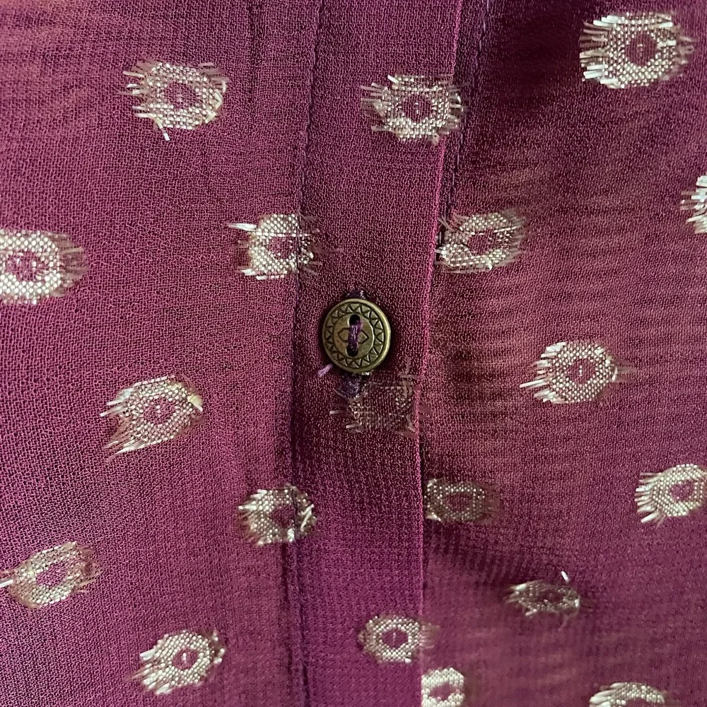 Anthropologie Moulinette Soeurs Foil Print Button Down Blouse. Size Small